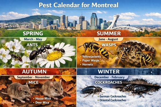 Calendrier des Parasites à Montréal: Quels Nuisibles Surveiller Chaque Saison 2026
